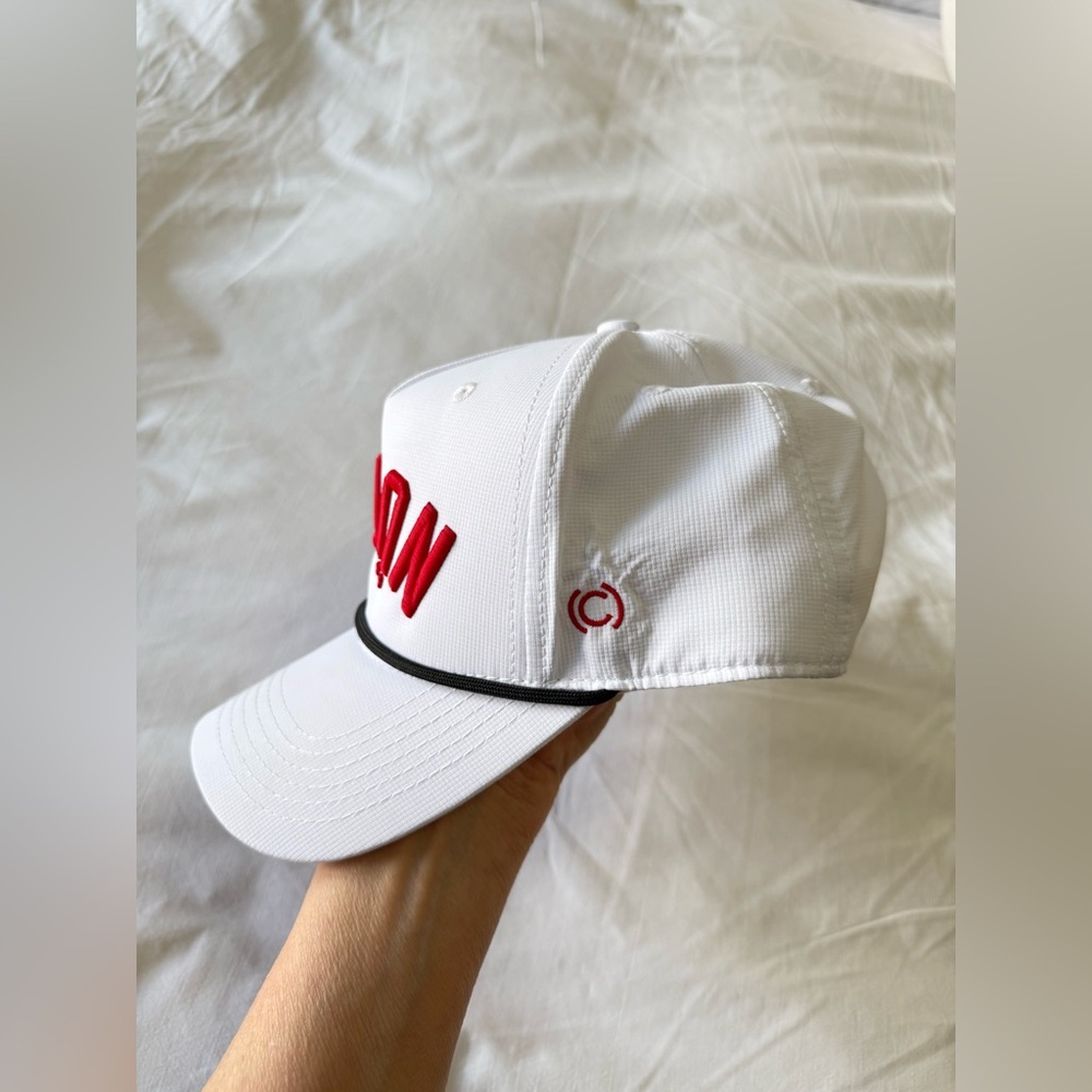 Code Word | Upside Down Rope Hat | White Strap Back Adjustable Cap | NÜTRL - Picture 3 of 7